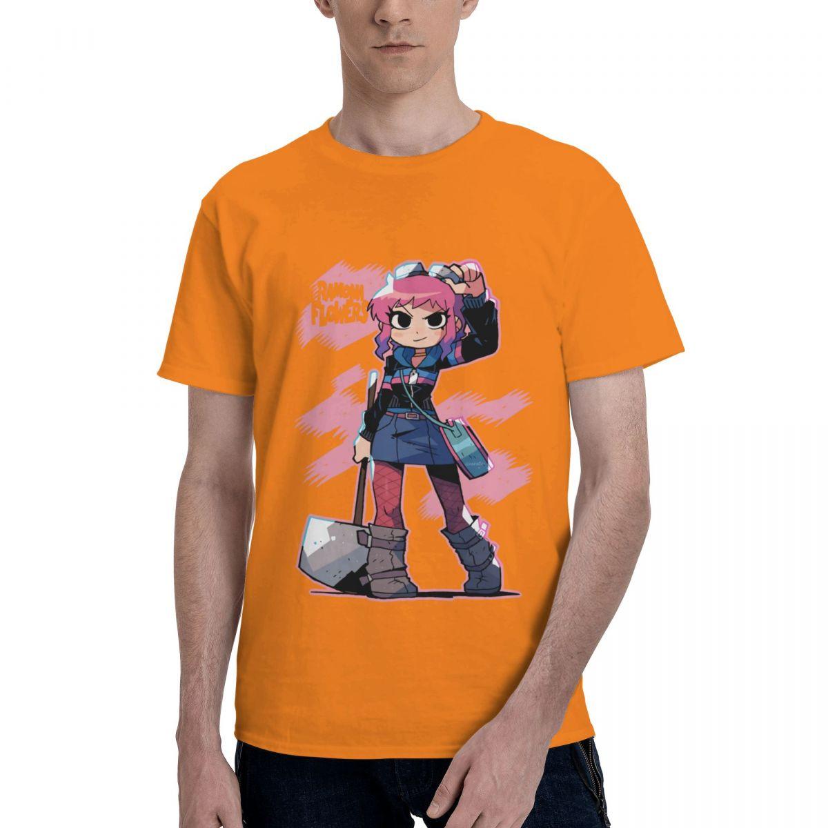 

Scotts Pilgrims Ramonas Flowers Four Seasons Sports Crewneck Short Sleeve Men s Cotton Large Size T-shirt Loose Tee 4XL