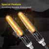 Moto Led Flowing Water Blinker Bendable Flashing Signals Lamp Universal Motorcycle Turn Signal Light Built Relay 12V Flasher