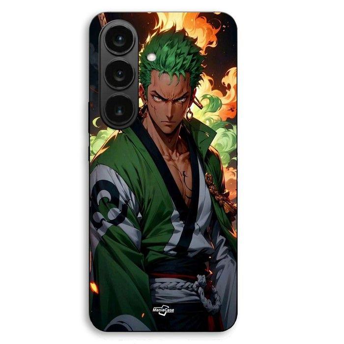 Coque de téléphone - MANIACASE - Samsung Galaxy S26 - Silicone TPU - One Piece Zoro 3D manga/anime - Noir