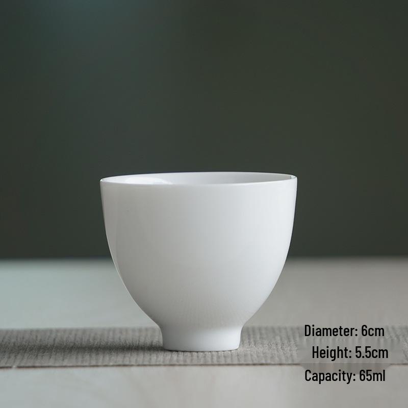Yingqing Celadon Gongfu Tea Tasting Cup - White Porcelain with Logo