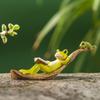 Cartoon Frog Figurine Resin Mushroom Reading Lying Guitar Frog Statue Sculpture Indoor Outdoor Garden Flower Pot Decoration