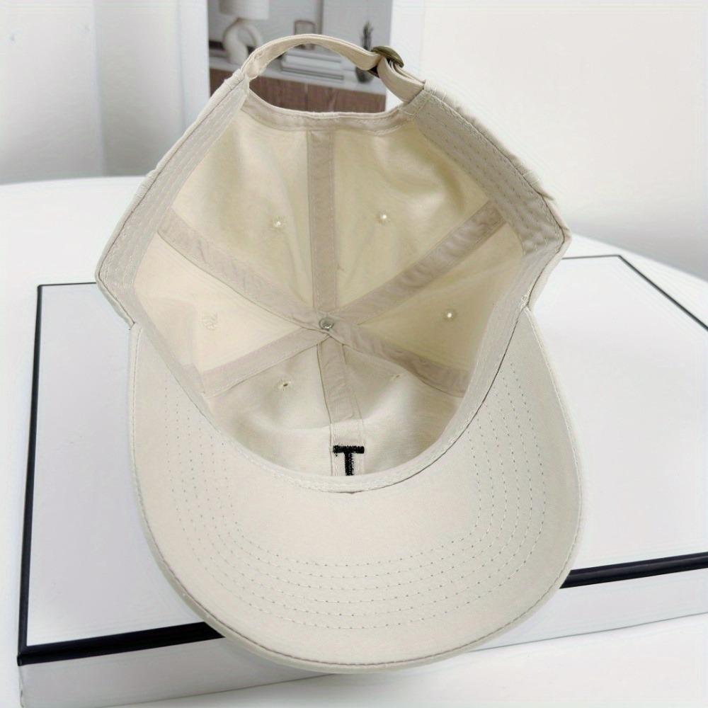 1pc Letter T Casual Baseball Cap - Multi-Color Sun Protection, Hand Washable for Mountaineering, Travel & Outdoor Sports