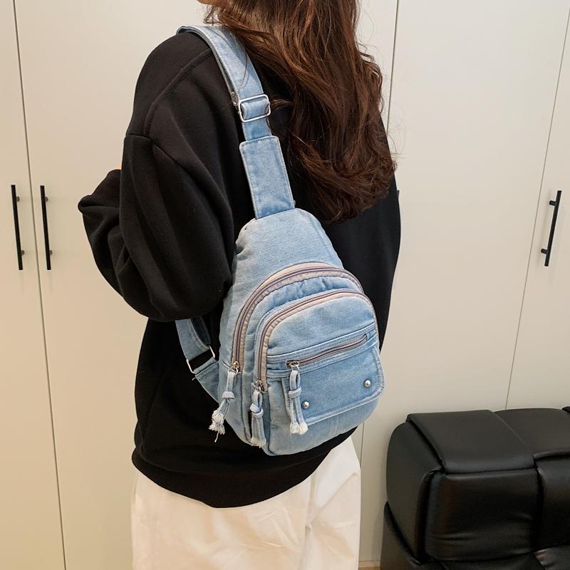 Denim Bag Women Chest Bag Crossbody Bag