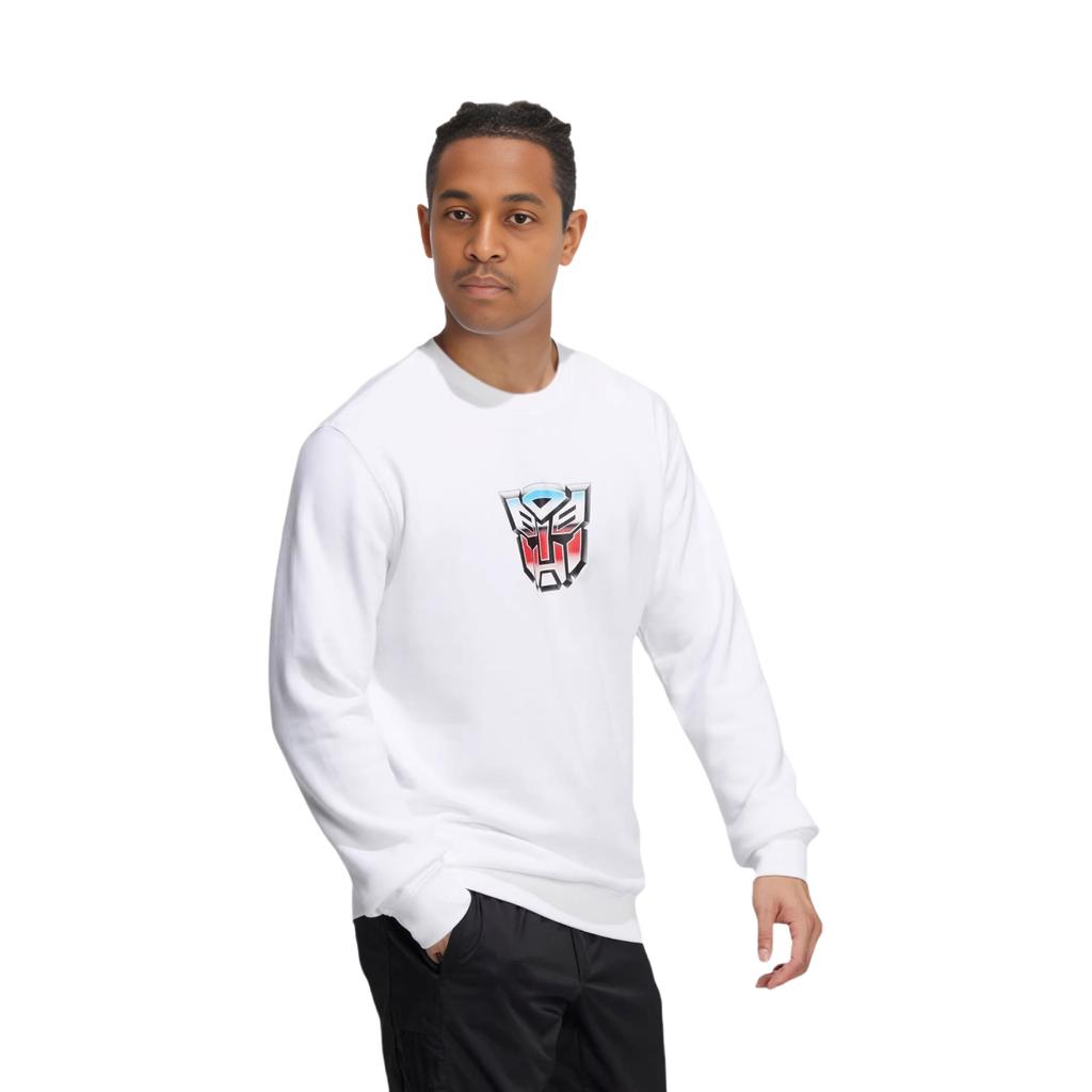 adidas X TRANSFORMERS Sweatshirts Men's White Crew Neck Moderate Regular HN4183