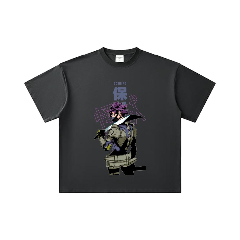 260 GSM Double Yarn 32 Count 100% Cotton Kaiju No 8 V12 Soshiro Print Unisex Heavy Cotton T Shirt