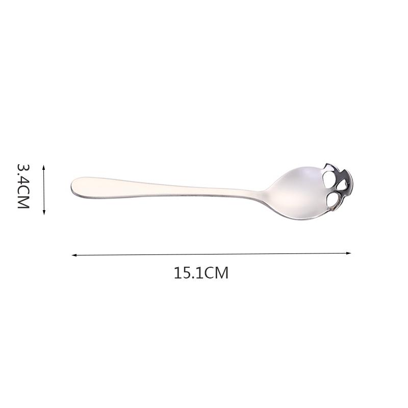 1/4pcs Stainless Steel Coffee Spoon Ice Cream candy tea Spoons Tableware Kitchen Tools Skull shape New Dessert Snack