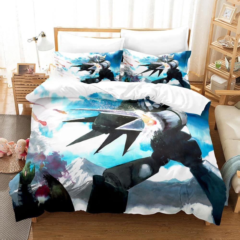 Cartoon Goldorak Grendizer UFO Robo Bedding Set Boys Girls Twin Queen Size Duvet Cover Pillowcase Bed Kids Adult Tool