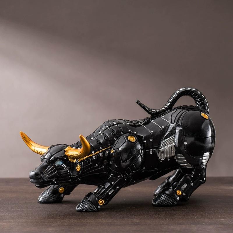 Wall Street Bull Market Trend Desktop Decoration Resin Ornaments Home and Office Decorations Soaring Ornaments Handicrafts