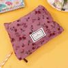 Cute Flower Corduroy Makeup Bag Women Zipper Cosmetic Organizer Female Clutch Bag Portable Toiletry Case For Girls
