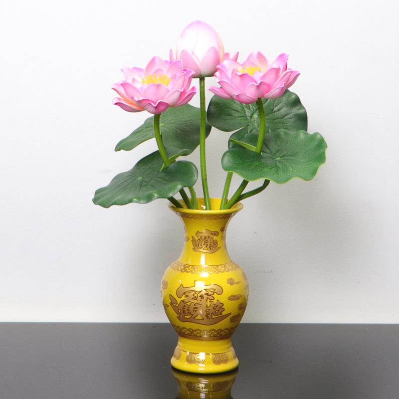 Petites Fleurs Artificielles Décoration Lotus Lys pour Maison & Offrandes à Bouddha