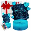 Lilo en Stitch Stitch 16 LED 3D Nachtlampje Voor Kinderen + Afstandsbediening