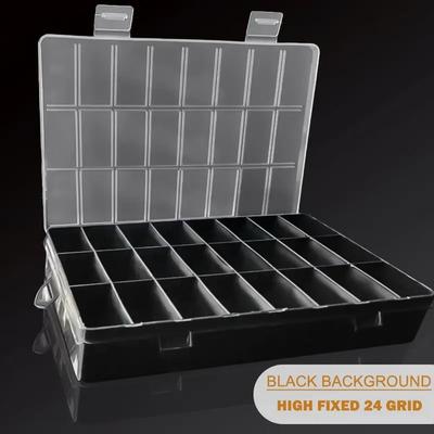Boîte de Rangement en Plastique à 24 Compartiments pour Bijoux, Boucles d'Oreilles, Perles, Vis, Récipient de Rangement Domestique, Organisateur Présentoir