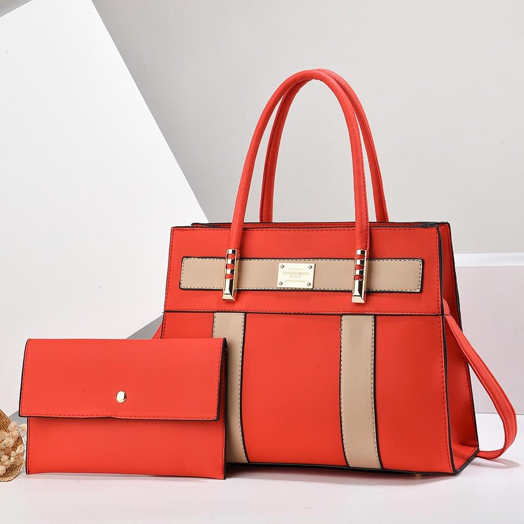 Pu Large Capacity Mother And Daughter Tote Bag For Daily Commuting With Zipper Closure