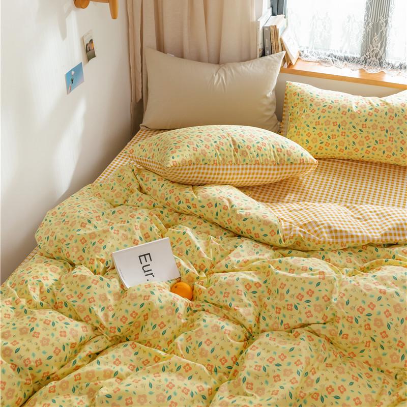 

Пасторальный цветочный хлопковый комплект постельного белья - Свежий цветочный дизайн для девичьего прикосновения, подходит для кровати 1,8 м 1.2m Flat Sheet (Duvet Cover 160x210cm)