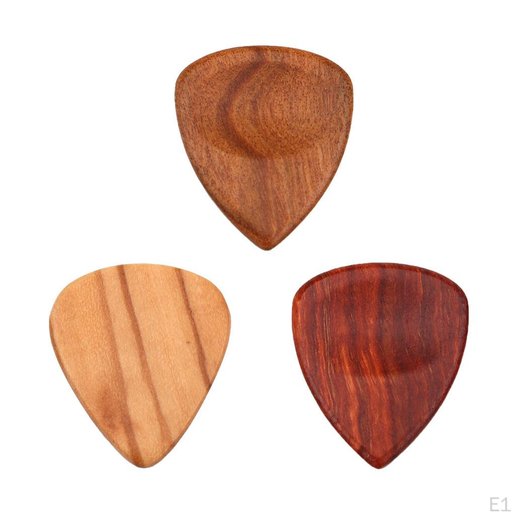 1pc Wooden Guitar Bass Pick Plectrum
