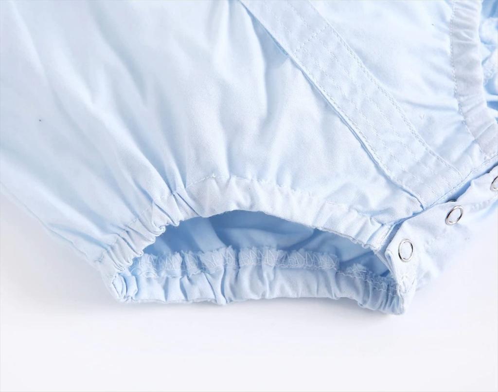 Romper Jumpsuit Short Sleeve Spring Summer Collar Button Boy Baby Kids Children Baby Clothes Girl Casual Cotton 23466 Blue 18Months [Misia Luxury]