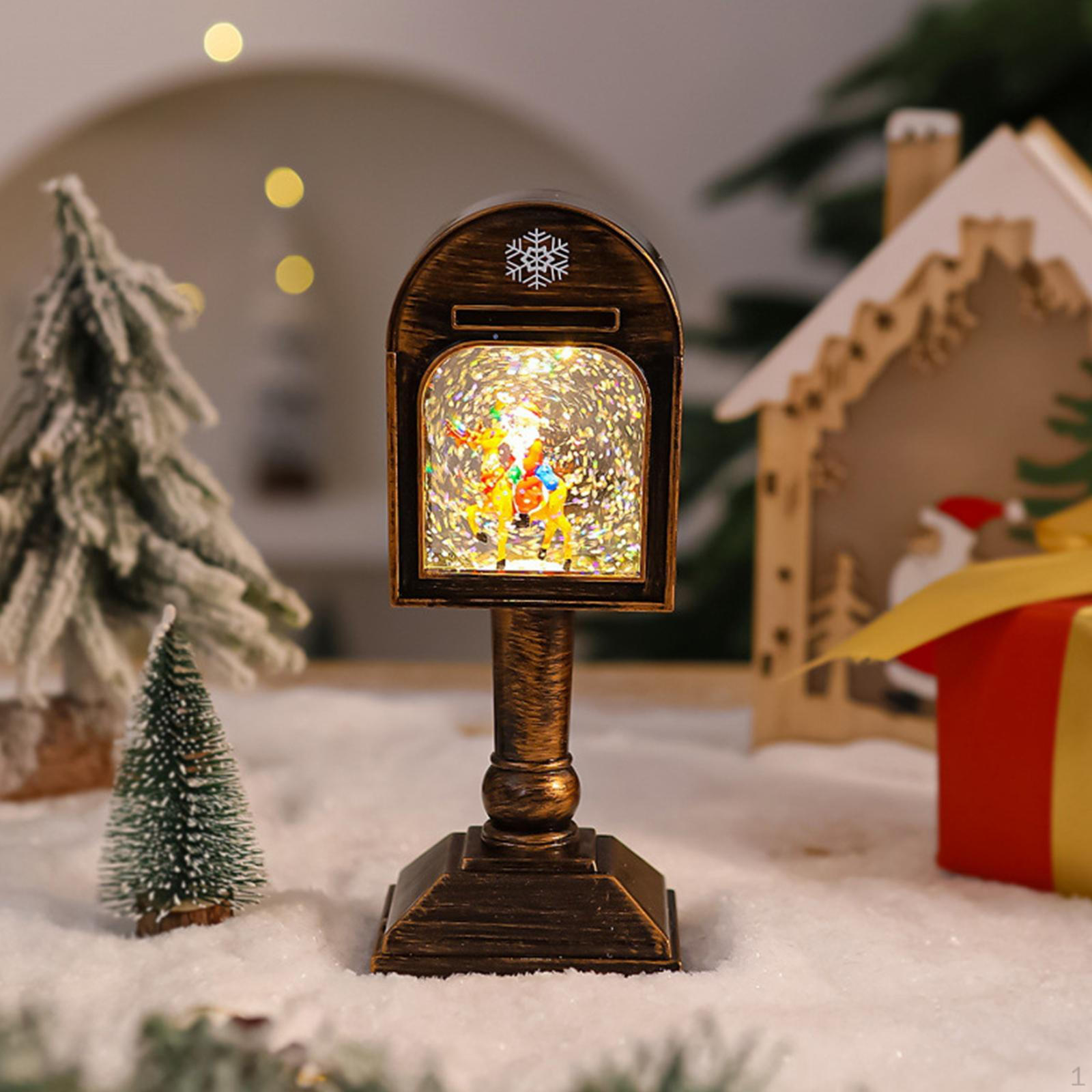 

Рождественский фонарь-снежный шар с блестками и водой 8x7x20см Подарки Украшение для Santa Claus Riding