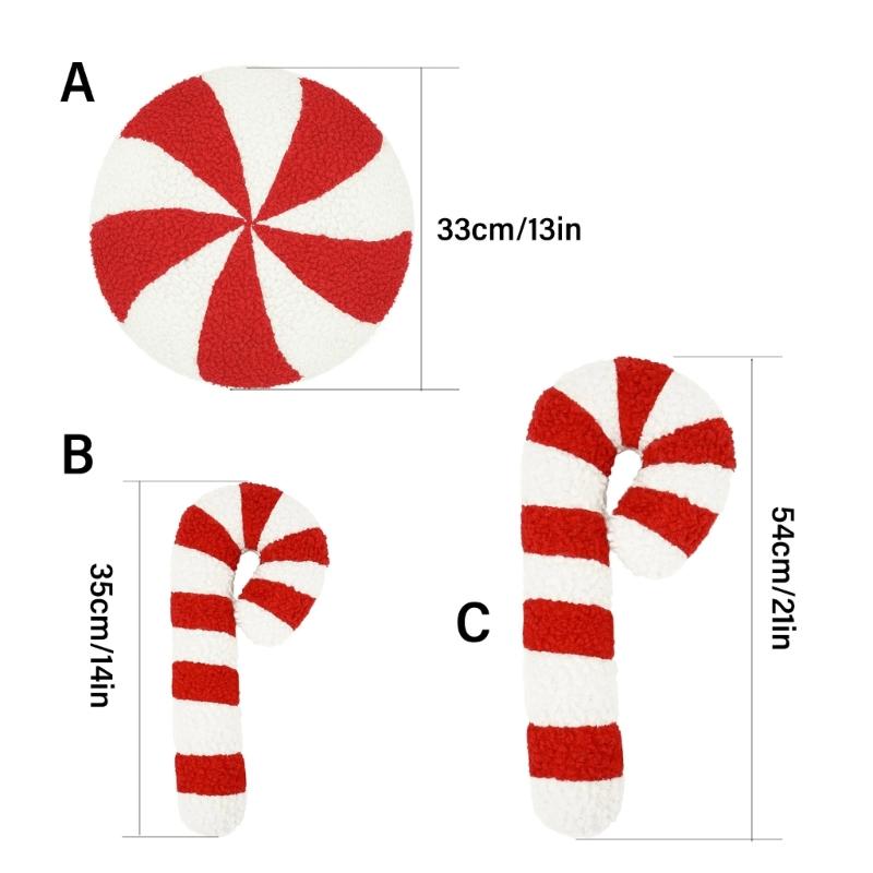 Creative Cushion Christmas Candy Shape Plushie Pillow for Comfort for Home Furnishing Creative Christmas Decoration