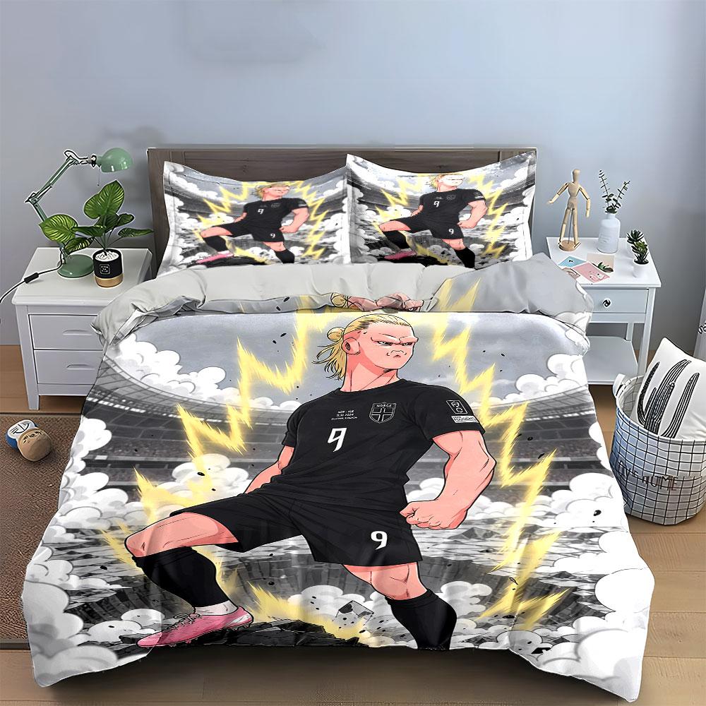 "Soccer Player Lightning Design" Bedding Duvet Cover Set Duvet Cover Pillowcases (1 * Duvet Cover 2 * Pillowcases, without duvet insert)