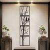 4pcs Set Bird Branch Wall Art, Large Black Metal Decor for Indoor Outdoor, Holiday Gift for Halloween Christmas New Year