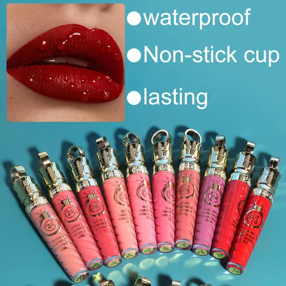 1 Pcs Matte Lip Gloss Waterproof Selection Spiral Glossy Lipstick Long-lasting Non-stick Cup Non-fading Exquisite Gift
