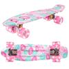 Skateboard Flashcard With Glowing Rgb Led Wheels Flowers