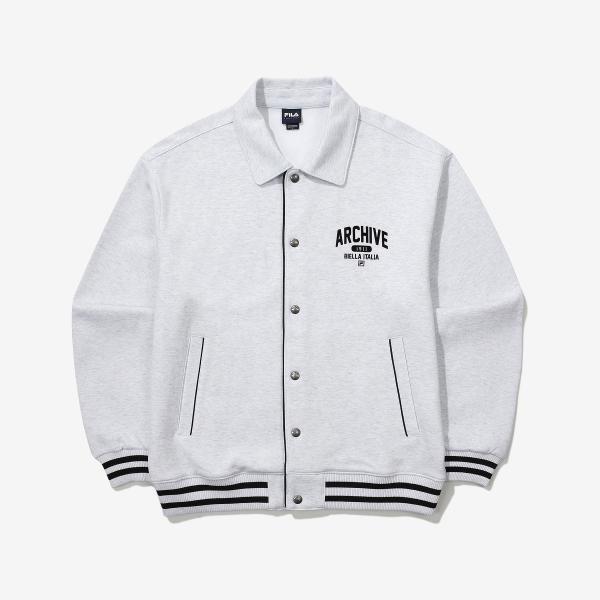 Спортивная куртка Fila с графическим принтом из смесовой хлопковой ткани WHITEMELANGE/090
