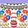 Kit de Suprimentos para Festa de Aniversário Roblox com Banner Vibrante, Balões e Toppers de Bolo para Crianças