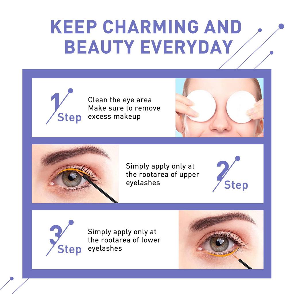 Black Curling Eyelash Serum Natural Hydrating Lash Growth Essence 10ml