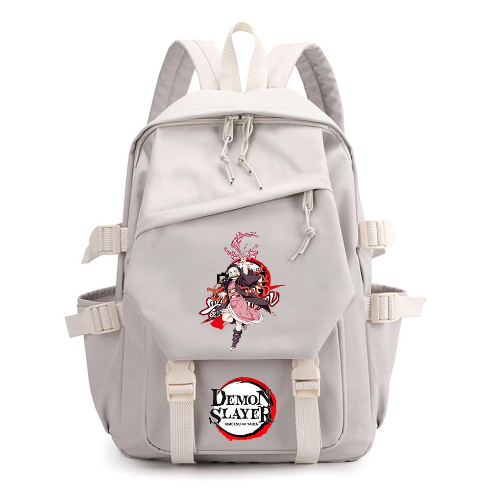 Sac à dos imprimé Demon Slayer pour adolescent étudiant Rentrée scolaire Sac à livres Femme Grande capacité Imperméable Sac de voyage