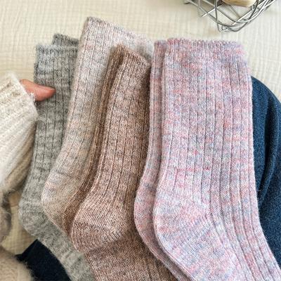 Socks Women Autumn Winter Thermal Homewear Floor Sleeping Socks Wool Cashmere Thicken Warm Middle Tube Socks Sox Christmas Gifts