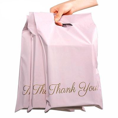 20PCS Standard Thank You Pink Poly Mailer Adhesive Envelopes Bags Gifts Shipping Portable Pouches 26x33cm