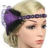 Flapper Feather Headband Black Rhinestone Hair Band 1920s Vintage Gatsby Secure Party Headpiece Women Prom