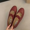 Fashion Bailamos Autumn Women Flat Shoes Fashion Shallow Slip On Ladies Elegant Boat Shoes Soft Flat Heel Dress Ballerinas Shoes Mujer