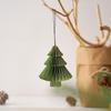 Weihnachts-Papierwaben-Ornamente 3D Mini mit Glitzerrand Wabenbaum-Ornament Vintage Hängende Papierlaterne Neujahrsdeko
