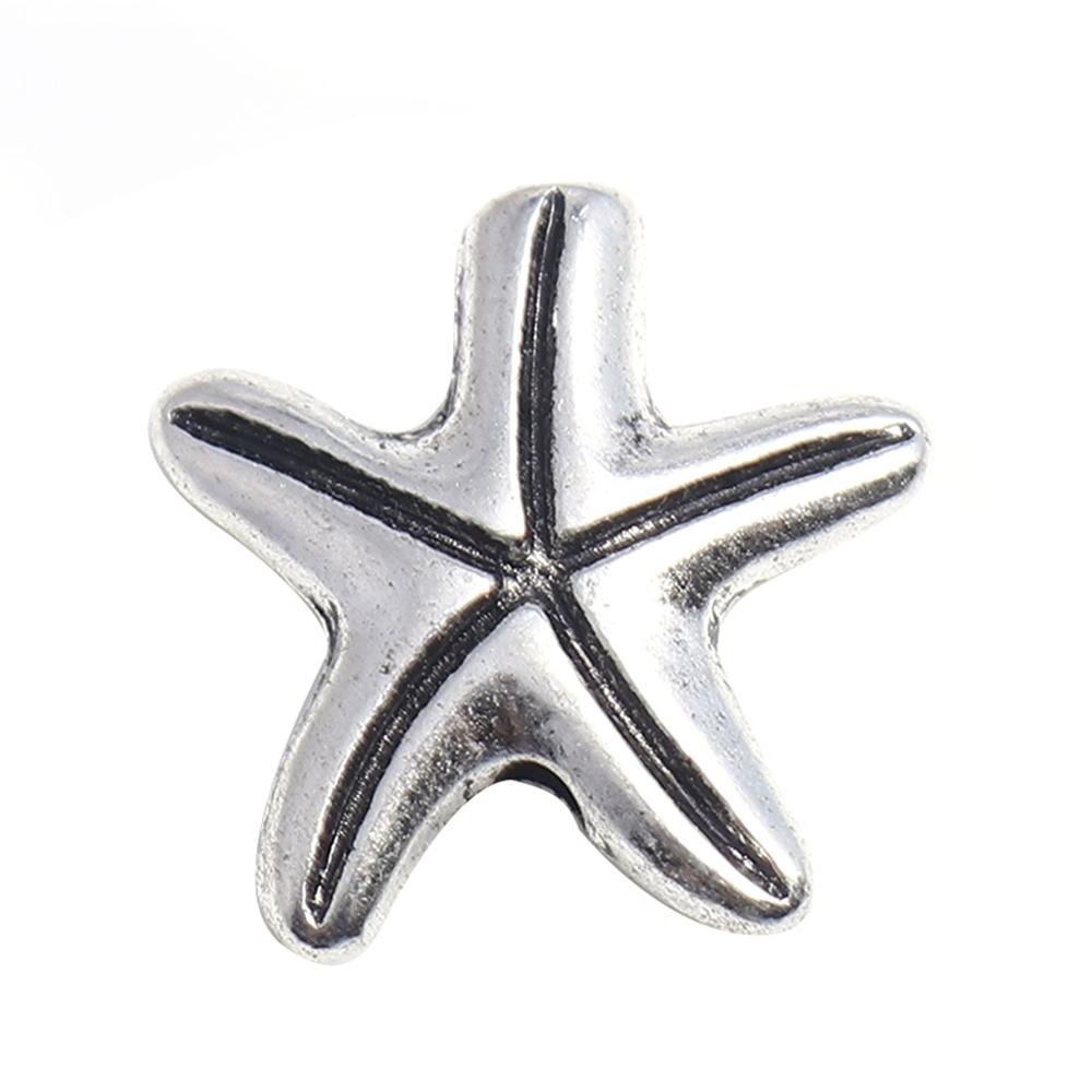 Doreen Box Zinc Based Alloy Ocean Animal Jewelry Beads Silver Color Shell Star Fish Seahorse DIY Findings Accessories 50 PCs