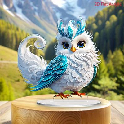 Animal Bird Theme, Cartoon Cute Owl Acrylic Decorative Pendant, Acrylic Sign, Holiday Gift, Craft Gift, Garden Decoration, Windowsill Decoration, Nur