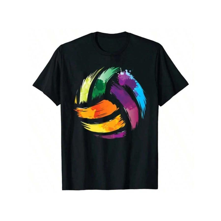 

Funny Birthday Gift Colorful Volleyball Cute Colorsplash Ball T Shirt Men Women Short Sleeve T-Shirt Harajuku Graphic TShirts... S разноцветный