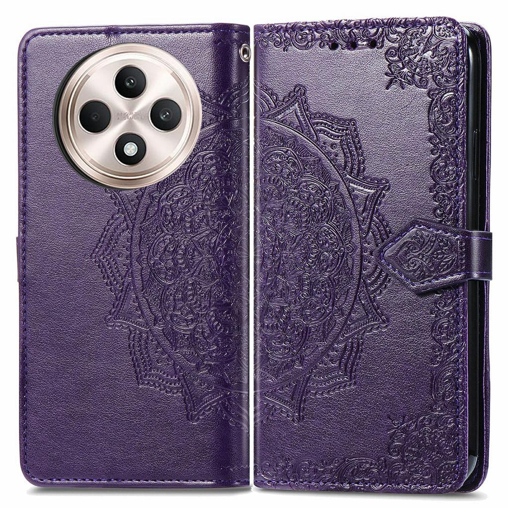For Oppo Reno12 F 5G Wallet Case Mandala Flower Leather Phone Cover Stand View