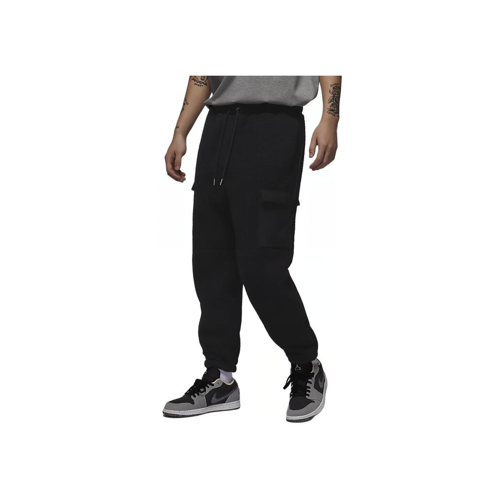 Nike Flight Solid Color Comfortable Loose Fit Mid Waist Casual Pants Men bottoms Black FV7451-010