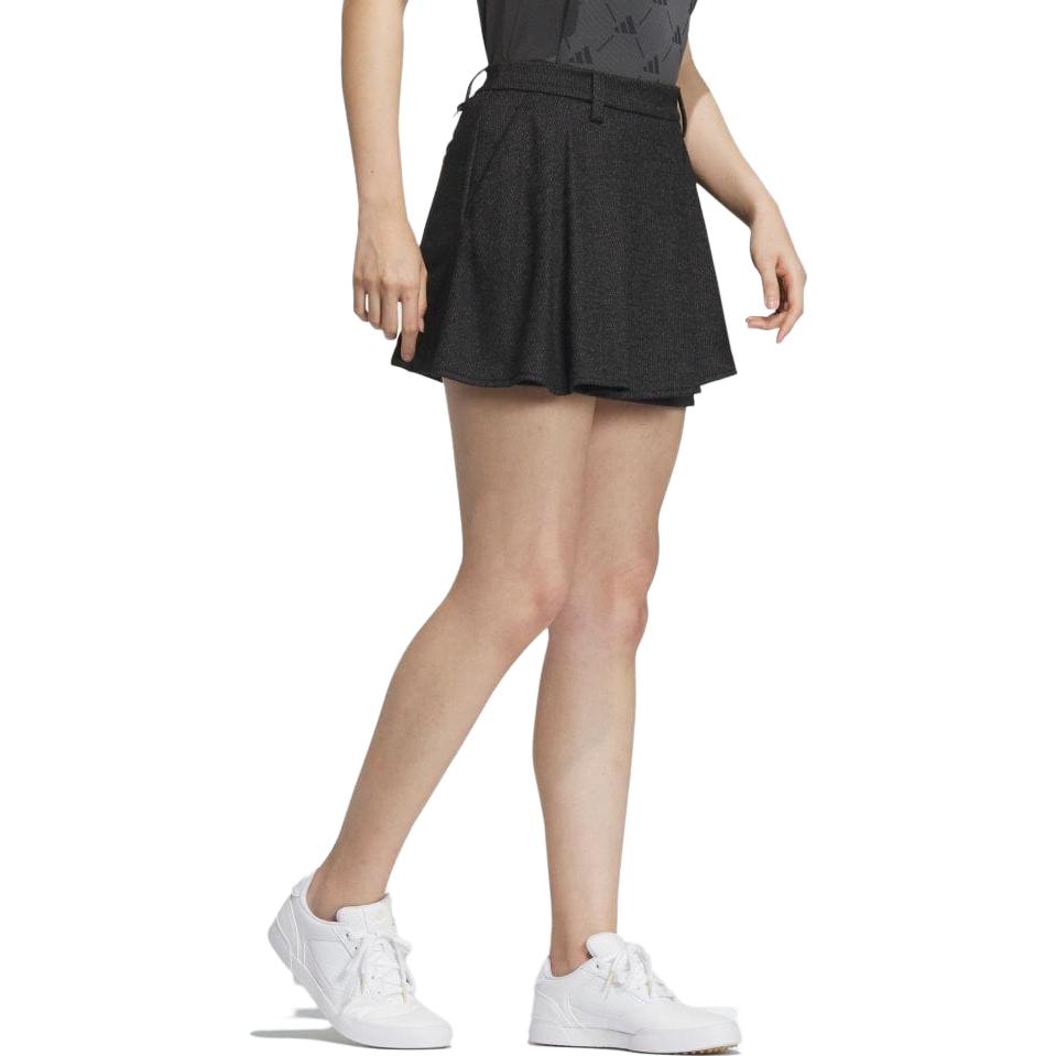 adidas Golf Fashion Sports Solid Color Textured Front Pleated Casual Skirt Women Skirts Black HZ6099