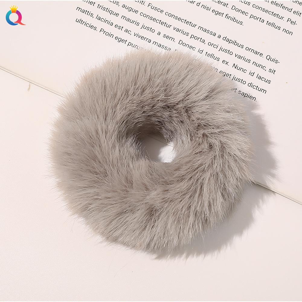 Herbst und Winter Weiche Bindekopf Imitation Kaninchenhaar Dickdarm Haarband Niedlich Flauschig Dickdarm Haaraccessoires