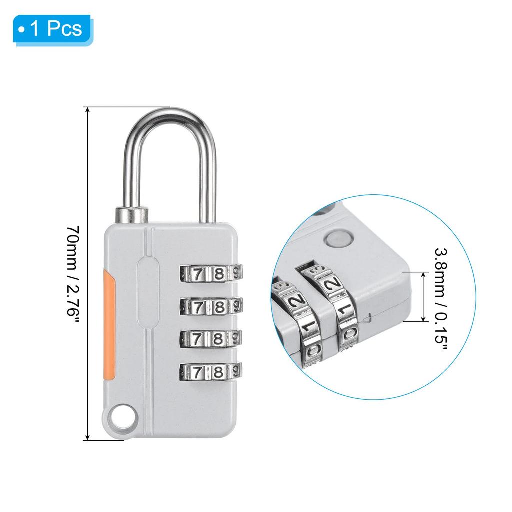 PATIKIL Security Combination Cable Lock with Double Silver 0.5m Wire, 4-Digit Lock, Loops, Anti-Theft Rope, Padlock, Cable, Suitcase,