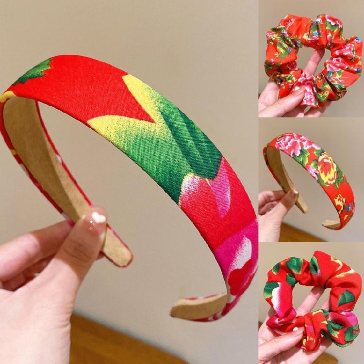 Wide Headband for Halloween Creative Scrunchie Floral Hair Tie Birthday Gifts