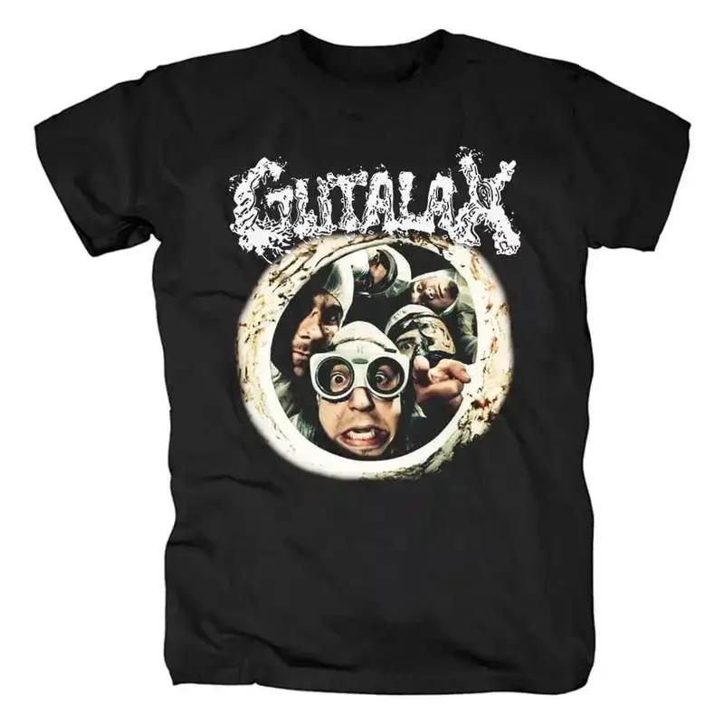 T-shirt Nera Hot Vintage Gutalax Band Tutte le Taglie Divertente