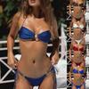 New Solid Color Lace-up Bikini Sexy Split Set Swimsuit Women's Bikini Swimsuit