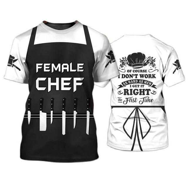 Chef T Shirt Fake Suit Cook Print Tee Summer Quick Dry Funny Uniform Oversized Short Sleeve Top High Quality O-neck Men T-Shirts