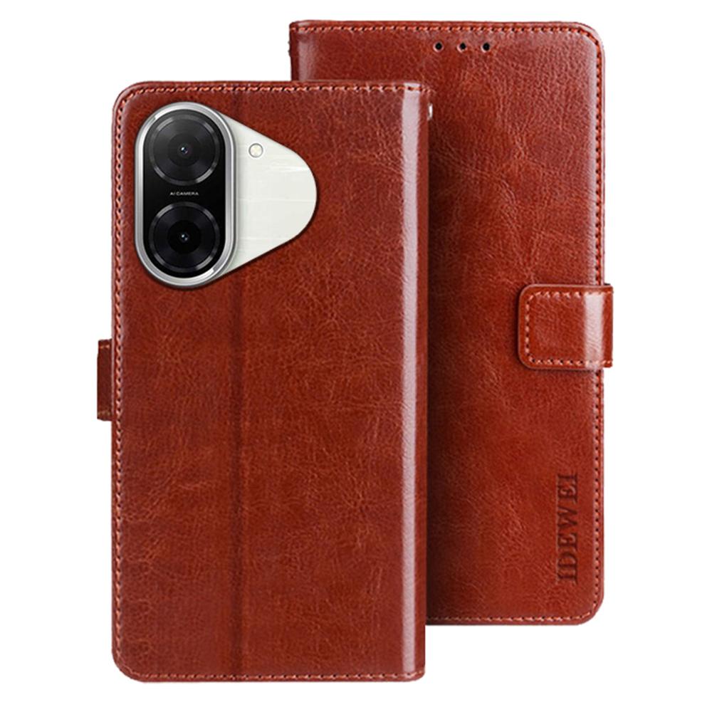 

IDEWEI For Xiaomi Redmi A5 4G (171.7mm)/Poco C71 4G Stand Case Crazy Horse Texture Leather Phone Cover Brown