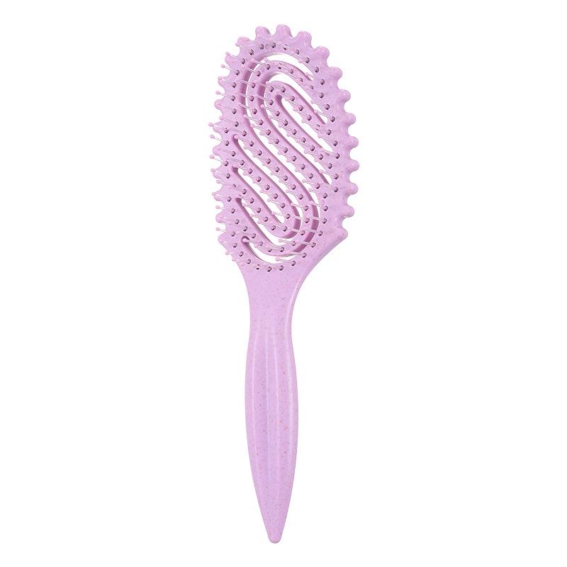 Hollow Massage Bounce Comb with Boar Bristles for Fluffy Curly Styling