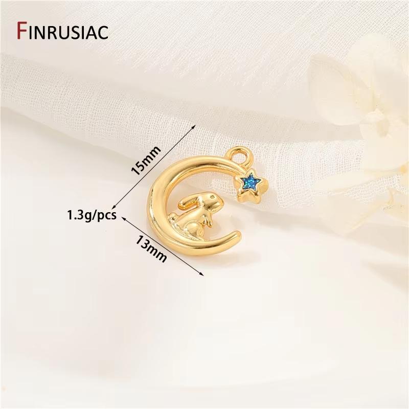 

14K Gold Plated Brass Zircon Rabbit/Bear/Virgin Mary Charms For DIY Necklace Making Accessories Craft Findings 1 piece